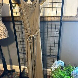 Lanston Sport Green Sleeveless Cowl Neck Jumpsuit